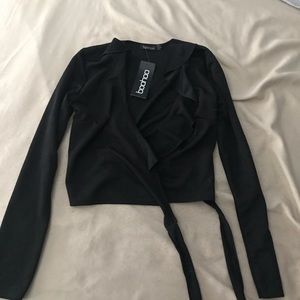 Boohoo Wrap-around waist Shirt